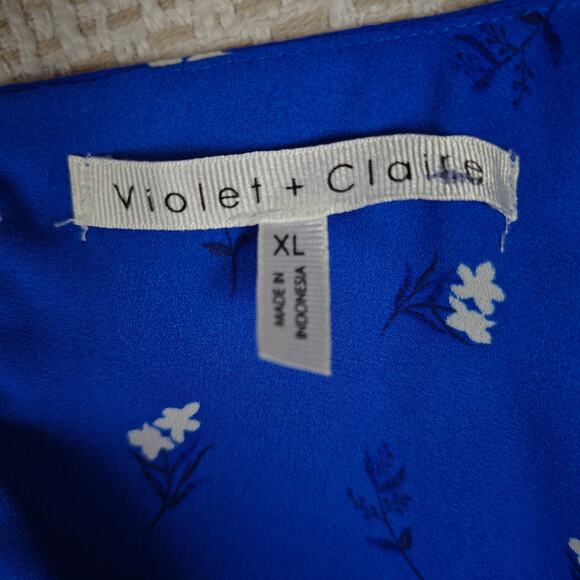 Violet & Claire Royal Blue Floral Two Tier Tank Top Size XL NEW - Picture 5 of 8